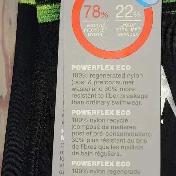 Speedo PowerFLEX Eco Black/green Men's Jammer Swimsuit. Style#7705617Choose size - Picture 3 of 5